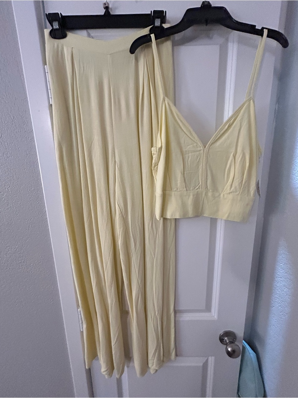 Sienna Sky Pale Yellow Two-Piece Bralette & Maxi Skirt Set